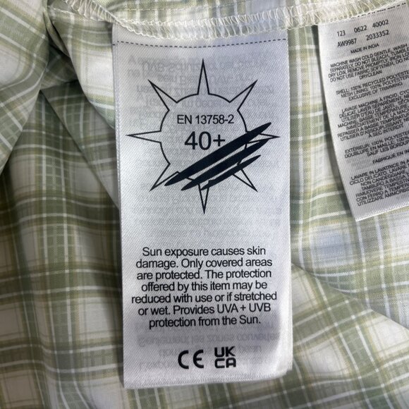 Columbia Plaid LS Shirt Womens 2X Green New Omni Wick Shade Fishing - Picture 13 of 16